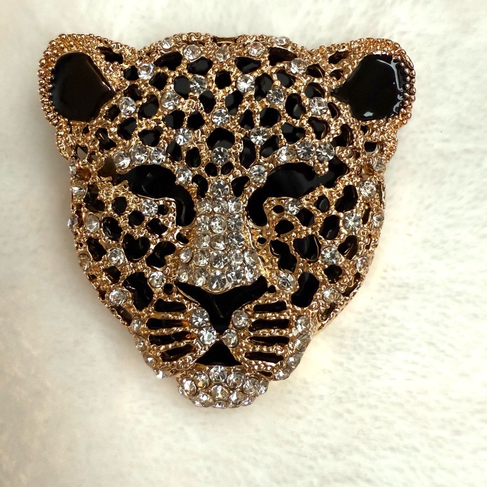 Leopard Brooch with Gold and Black Accents NWOT